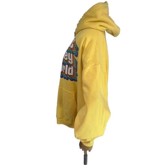 Walt Disney World Retro Rainbow Yellow Hoodie Sweatshirt Unisex Size XL I’ve I - Picture 2 of 11